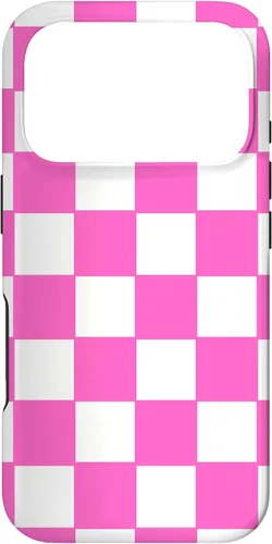 Vista 29 de Funda de tablero de ajedrez clásica a cuadros rosa y blanco para iPhone 16