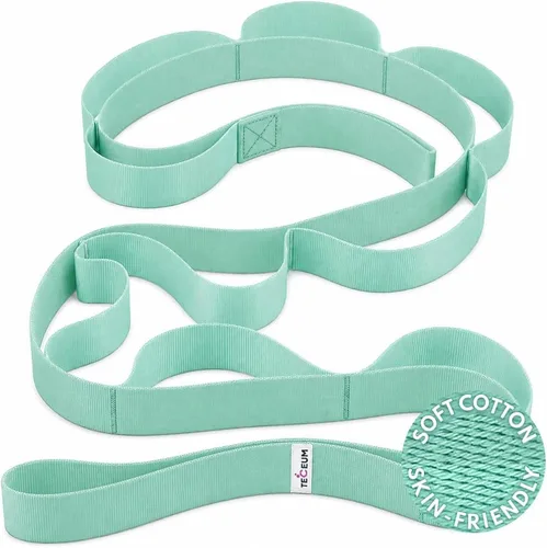 Vista 9 de TECEUM Stretching Strap with 10 Loops for Physical Therapy & Rehab Non-Elastic Yoga Stretch Band for Hamstring, Leg, Hip & Knee Rehab, Pilates