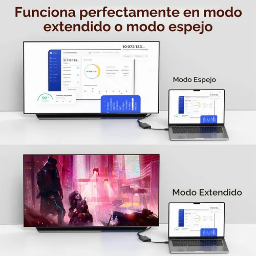 Vista 5 de CableCreation Adaptador USB 3.0 a HDMI con DisplayLink, adaptador de Negro