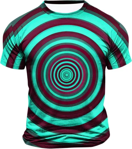 Vista 5 de Camisetas de moda con ilusión óptica para hombre, manga corta, impresión 3D, camisetas gráficas Hip Hop Streetwear de gran