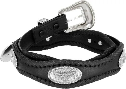 Vista 3 de Longhorn SteerGold Star Conchos Ranger Cinturón Western Cowboy Cowgirl Cuero Genuino Cinturón Trenzado, Tamaño Hasta 60 pulgadas