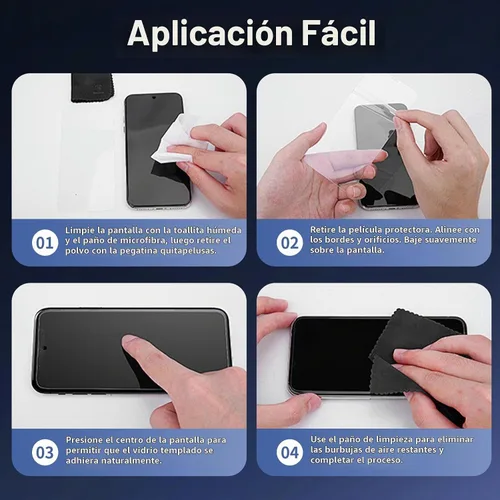 Vista 6 de Protector de pantalla de privacidad para Samsung Galaxy A15 + protector de lente (2+2) Dureza 9H, resistente a los arañazos, vidrio templado