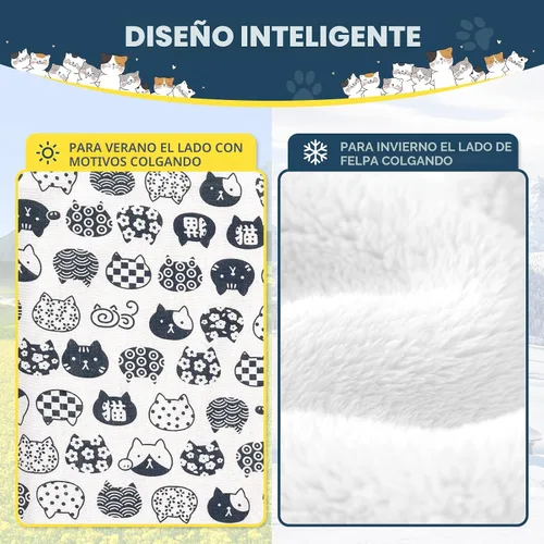 Vista 3 de Admaison Hamaca para Gatos para Jaula Colgante Reversible Paquete de 2, Cama Hamaca para Mascotas Ajustable, Hamaca Suave para Dormir para Gatos
