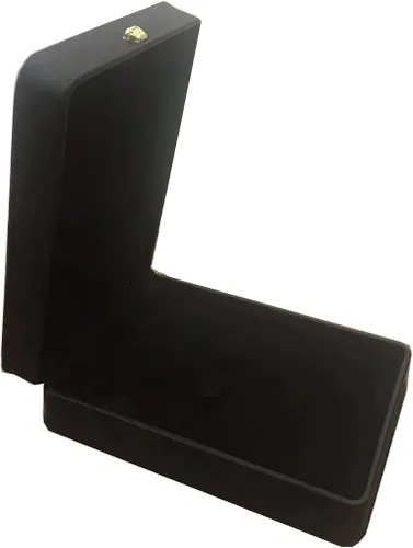 Vista 3 de Conjunto de joyas de boda Caja de cuero premium collar pendiente anillo expositor soporte de almacenamiento (negro)