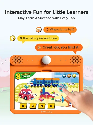 Vista 2 de Think Academy Tableta de Aprendizaje Electrónica Interactiva - Sistema de Aprendizaje de Lectura con Páginas de Sonido, Tarjetas para Alfabeto