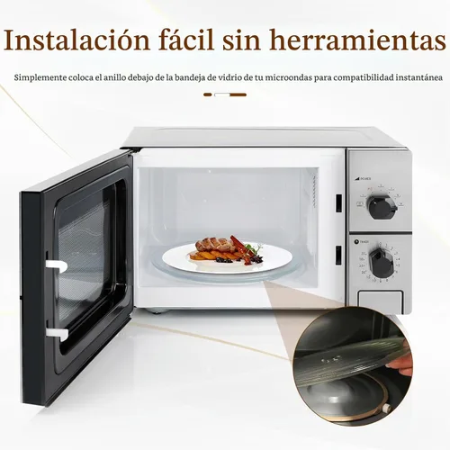 Vista 5 de Anillo de repuesto para plato giratorio de microondas, anillo de rodillo de 8.7 pulgadas con rodillos de 0.591 in para soporte de bandeja de vidrio