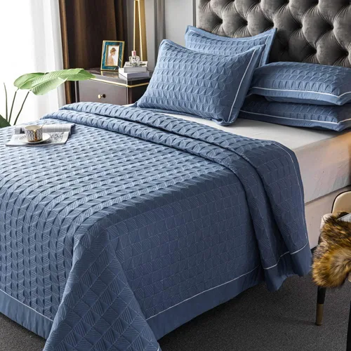 Vista 4 de Juego de edredón de 3 piezas tamaño Queen / Matrimonial, juego de ropa de cama reversible de 100% algodón de lujo para todas las estaciones, colcha