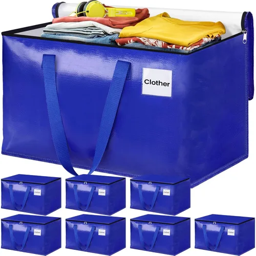 Vista 11 de Bolsas de mudanza extra grandes, bolsas de almacenamiento con asas de estudio y cremalleras resistentes, suministros de mudanza para mudanza