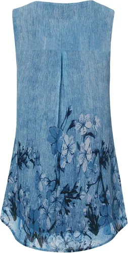 Vista 34 de Timeson - Camiseta de gasa sin mangas, blusa tipo túnica informal de doble capa para mujer