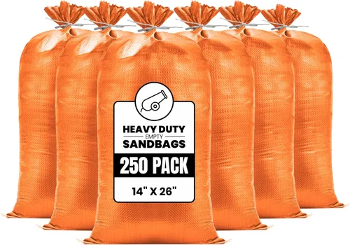 Vista 14 de Bolsas de arena resistentes para inundaciones, bolsas de arena vacías con cuerdas de amarre, protección UV 1600 horas, control de inundaciones, 14 x