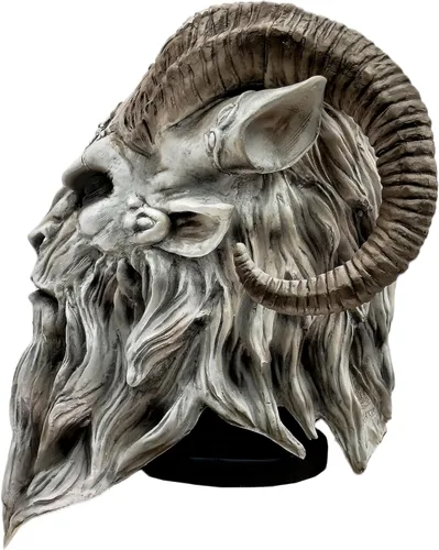 Vista 5 de Máscara de látex de demonio y pan de cabra, accesorio realista para disfraz de LARP y Halloween