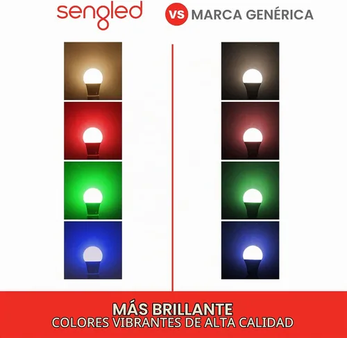 Vista 10 de Sengled Bombillas inteligentes, color que cambia de color Alexa/malla Bluetooth, bombilla LED regulable A19 E26 multicolor, alto CRI, alto brillo A