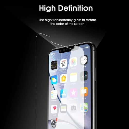 Vista 6 de OMOTON Paquete de 3 protectores de pantalla diseñados para iPhone 11 y iPhone XR (6.1 pulgadas), protección de vidrio templado mejorada, compatible