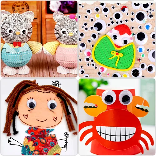 Vista 6 de JULMELON - 500 unidades de ojos adhesivos Googly Eyes Google Wiggle Eyes para manualidades