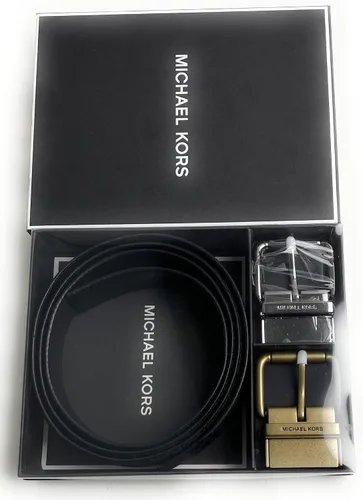 Vista 5 de Michael Kors Mens Box Jet Set 4 In 1 Signature Leather Gift Set Belt Black