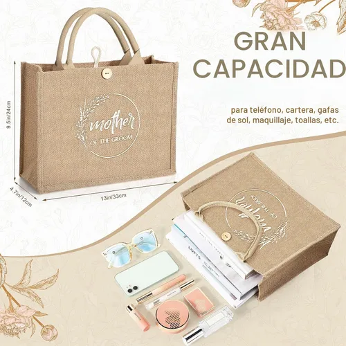 Vista 5 de Coume 2 bolsas para madre de novia, regalos de boda, 13 x 9.5 x 4.7