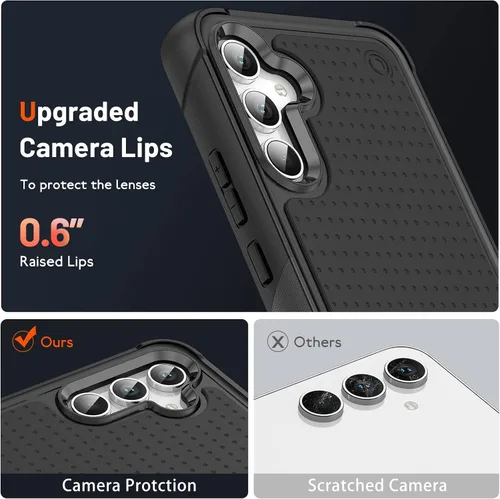 Vista 6 de Asuwish Funda protectora para Samsung Galaxy A54 5G con protector de pantalla de vidrio templado y accesorios para celda, protección de doble capa
