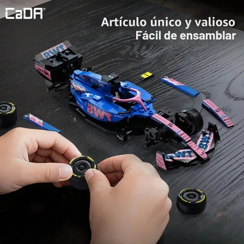 Vista 7 de CaDA C55024W BWT Alpine F1 Team A525 - Coche de bloques de construcción, escala 1:24, modelo de auto de carreras de Fórmula 1 con licencia