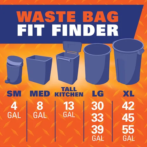 Vista 8 de Hefty Easy Flaps - Bolsas de basura grandes multiusos, 30 galones, 40