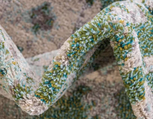 Vista 7 de Unique Loom Penrose Collection - Alfombra de área - Krystle (2' 2" x 3' 1" rectangular, verde/beige)