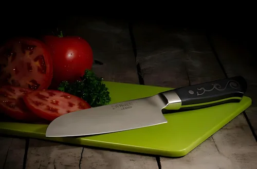Vista 2 de I.O. SHEN - Cuchillo Santoku, cuchillo japonés, cuchillo de cortar, cuchillo de cocina - 6¼" / 6.299 in