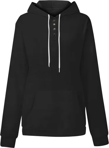 Vista 3 de EOPUING Sudaderas con capucha con cremallera de un cuarto para mujer, sudaderas de gran tamaño con bolsillo para otoño e invierno