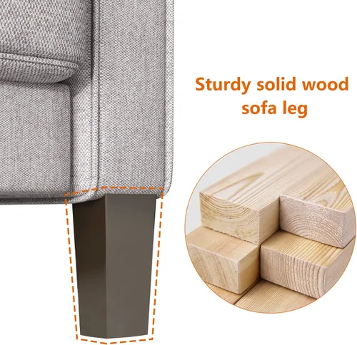 Vista 7 de Harper & Bright Designs Sofá de almacenamiento de 3 asientos, moderno sofá tapizado cómodo con almacenamiento oculto y patas de madera para espacio