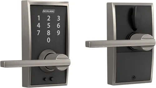 Vista 30 de Schlage - Cerradura táctil Century con picaporte Merano (bronce envejecido, FE695 CEN 716 MER) Keyless entry door lock, Electronic touchscreen