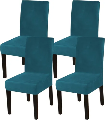 Vista 8 de Turquoize - Juego de 2 fundas elásticas para sillas de comedor, fundas lavables removibles para sillas de comedor, fundas de asiento para sillas