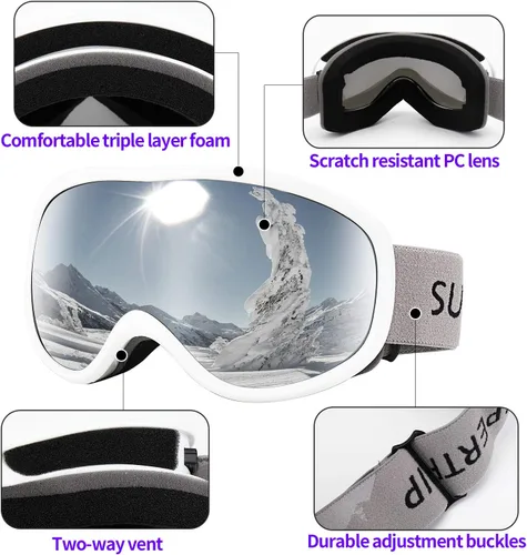 Vista 4 de Supertrip Gafas de esquí de nieve antivaho 100% protección UV gafas de esquí snowboard