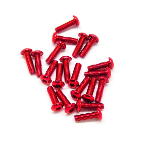Vista 3 de 20pcs M3x10mm Tornillos de cabeza de botón 6063 Aluminio Hex Socket (colores anodizados) (negro)