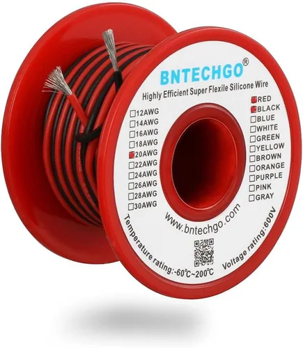 Vista 19 de BNTECHGO - Kit de cables de silicona de 7 colores calibre 20, cada uno de 25 pies de largo, cables de cobre estañado trenzados y flexibles