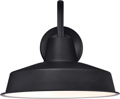 Vista 2 de Westinghouse 6204700 Academy - Accesorio de pared LED para exteriores, acabado negro texturizado con jaula cromada