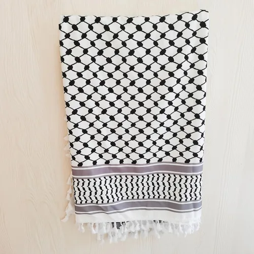 Vista 6 de Sakinre Bufanda Palestina Keffiyeh para hombres y mujeres, bufandas militares Shemagh, turbantes para la cabeza, hijab, regalos palestinos