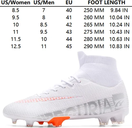 Vista 6 de XJIODF Men's AGFG Soccer Cleats Football Shoes High-Tops Lace-Up Non-Slip Spikes