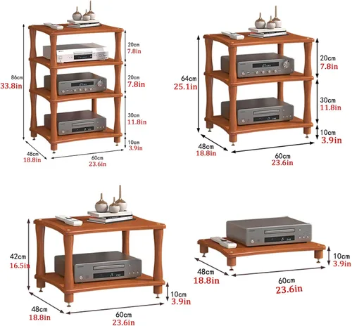 Vista 2 de Mesas de sofá moderna mesa consola de madera, soporte de madera de pie, gabinete de almacenamiento de medios AV, centro de entretenimiento, soporte