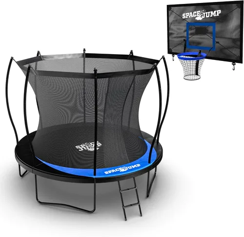 Vista 11 de SpaceJump Lunar Trampolín para exteriores, 8 pies, 10 pies, 12 pies, 14 pies, gorila redonda de 16 pies con red de seguridad, accesorios opcionales