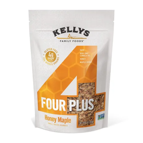 Vista 9 de Kellys Four Plus Granola Cereal Granola saludable de manzana y canela para yogur Snacks hechos a mano para el desayuno – 12 onzas
