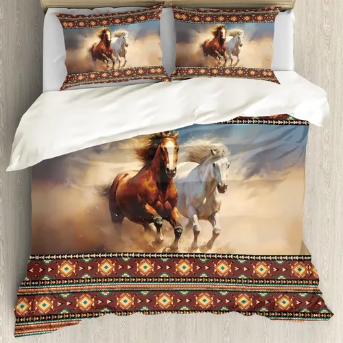 Vista 19 de ZFRXIGN Southwester - Juego de ropa de cama para mujeres y hombres, funda de edredón de estilo indio nativo americano, tamaño individual, 1 funda
