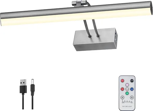Vista 18 de FUNCHDAY Luz para Cuadros, Luces de Arte a Batería para Pared, Luz Inalámbrica con Control Remoto para Pinturas con Temporizador y Regulable