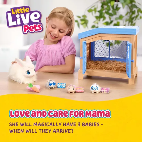 Vista 3 de Little Live Pets Bunny Mama Surprise Toy Set, Hutch Interactive Animal