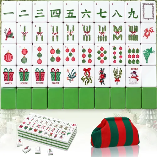 Vista 17 de Soulchen Red Green Plaid American Mahjong Tiles Accessory