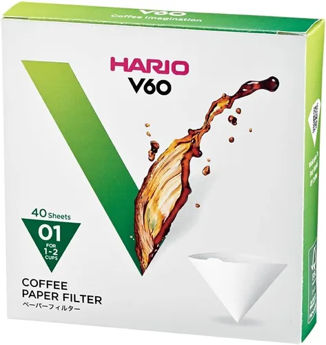 Vista 7 de Hario V60 - Filtro de café de papel, tamaño 01, blanco, caja de 40 unidades (paquete de 3)