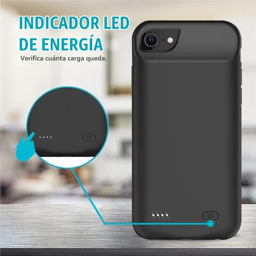 Vista 3 de Funda de batería para iPhone 6/6s/7/8/SE 2/3ª generación, cargador portátil de 10000 mAh, batería recargable, funda de carga compatible con iPhone