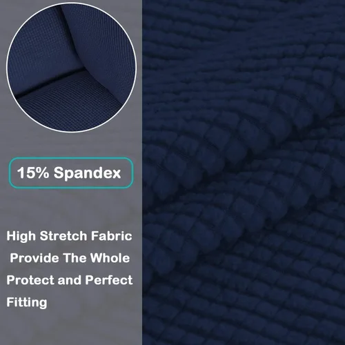 Vista 3 de Turquoize Funda para sofá con funda de cojín separada, funda para sofá biplaza y protector de muebles, color azul marino