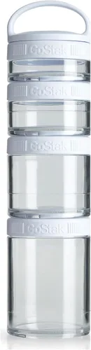 Vista 6 de BlenderBottle GoStak Twist n' Lock - Tarros de almacenamiento, paquete de iniciación de 4 piezas, color negro