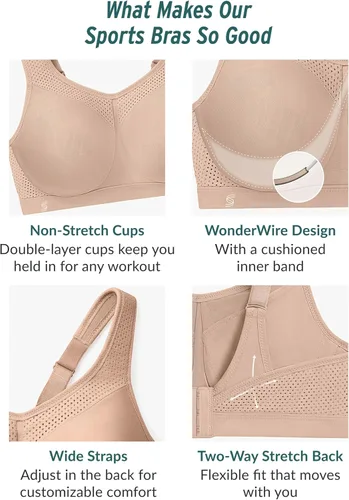 Vista 6 de Glamorise Women's Plus Size Hi-Impact Sports Bra Underwire #9066