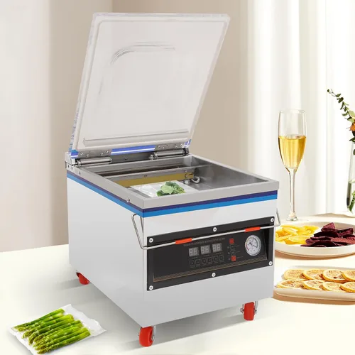 Vista 4 de Máquina selladora al vacío de cámara, sellador de alimentos al vacío de cocina para alimentos húmedos Selladores de carne Máquina de envasado al