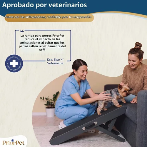 Vista 9 de Rampa para perros para sofá, antideslizante, resistente, plegable, soporta hasta 200 libras, ajustable de 7 a 20 pulgadas, plataforma de aterrizaje