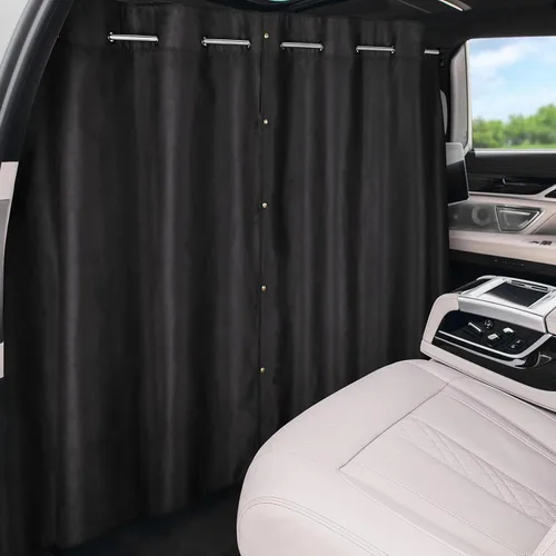 Vista 12 de ZATOOTO Juego de cortinas para ventanas de coche de 3 piezas, cortinas divisoras para ventanas laterales y traseras de coche totalmente opacas, ante